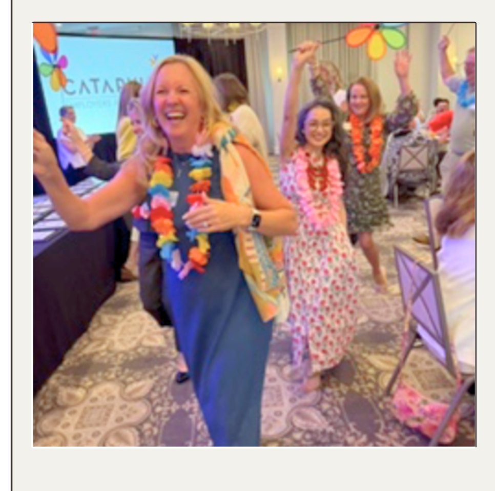 Catapult employees celebrating and dancing at the Business North Carolina 2026 Best Employers Gala.