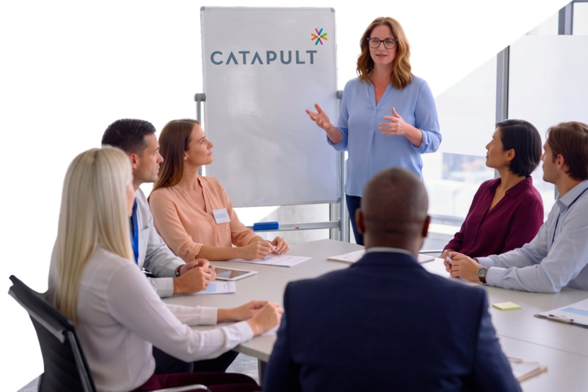 A Catapult facilitator leading a management training session