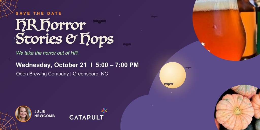 HR Horror Stories and Hops Greensboro event graphic
