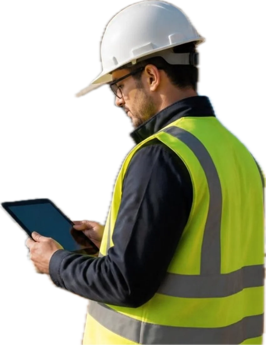 Professionals at work in civil engineering